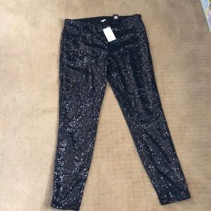 NWT H&M sequin pants with side zip. Size 14.